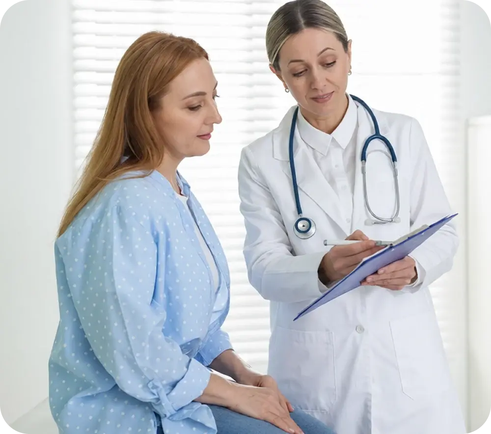 Provider reviewing a treatment plan with a patient