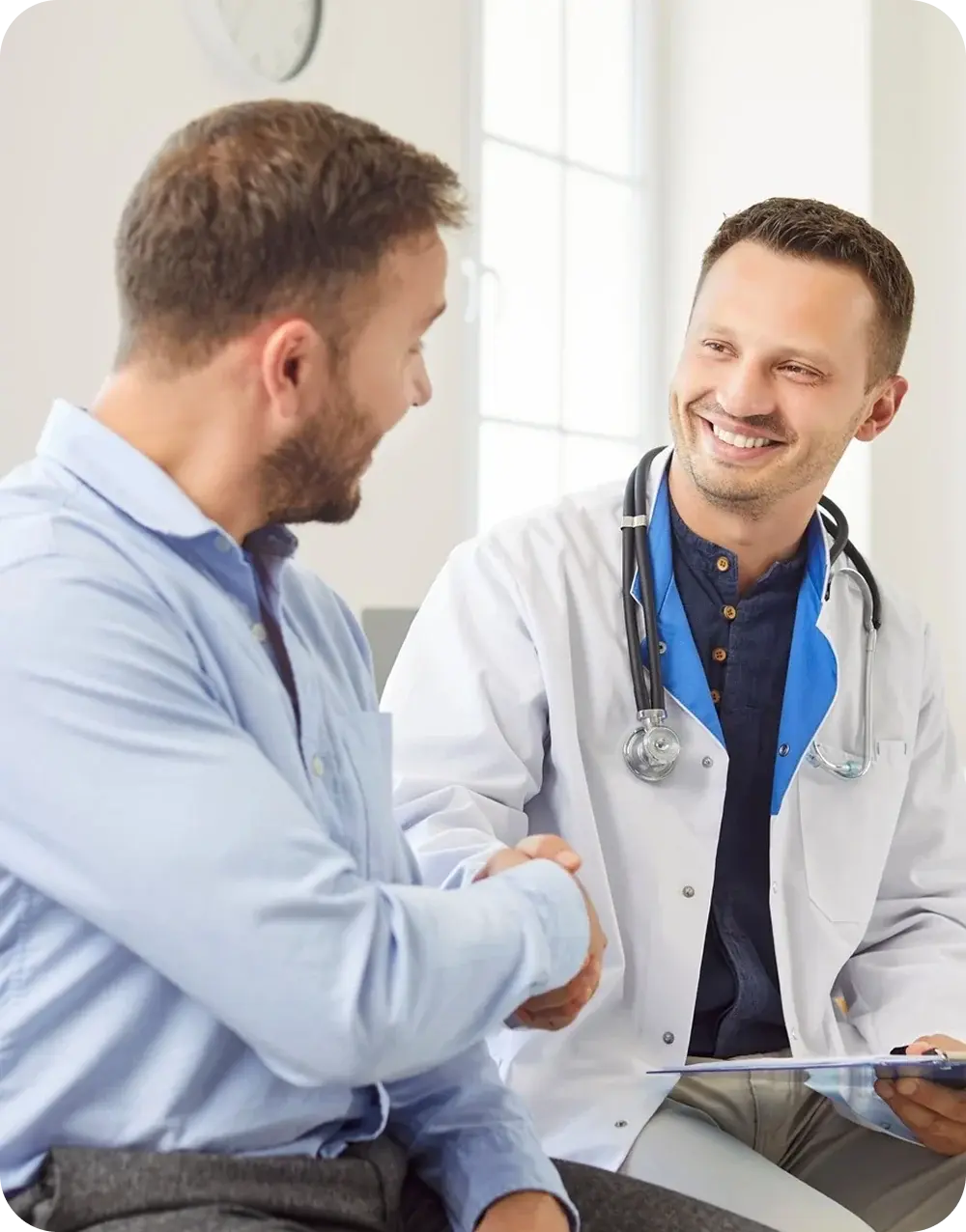 Male patient speaking with his doctor