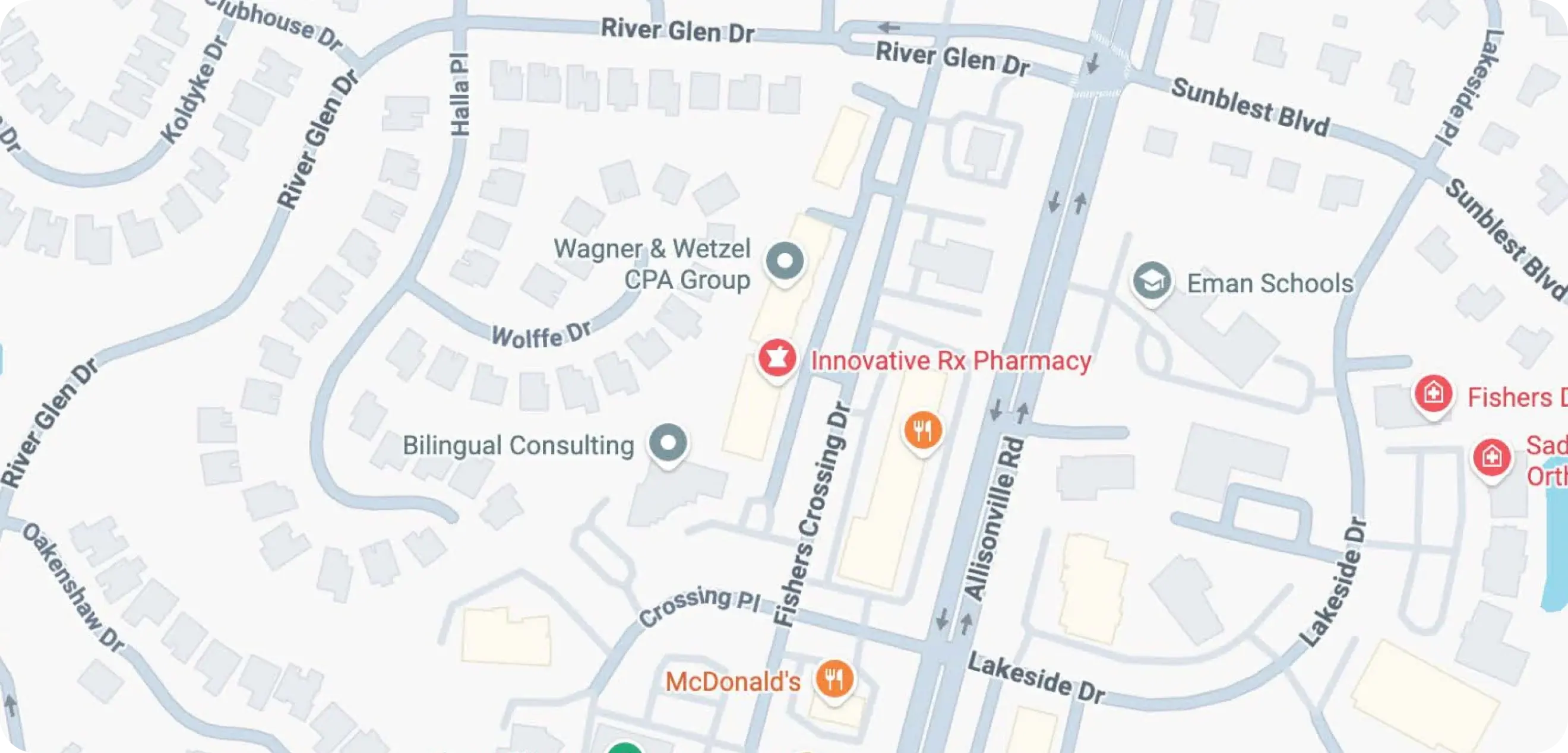 Map: Innovative Rx Pharmacy, 11954 Fishers Crossing Drive, Fishers, IN 46038
