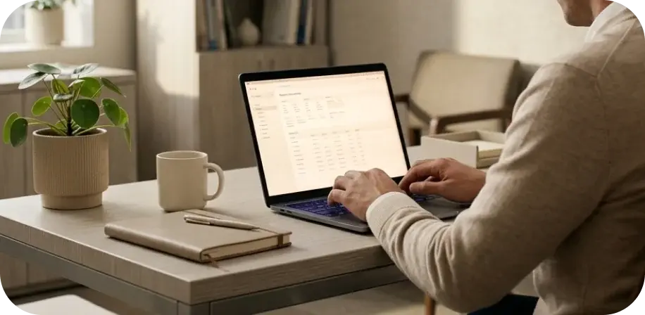 Provider at a laptop sending a prescription
