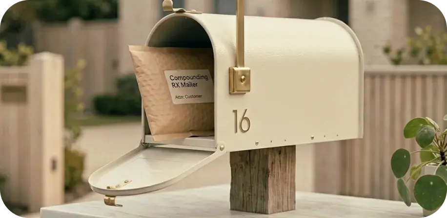 Pharmacy package in a mailbox